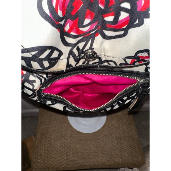 Coach Poppy Floral Black Red Backpack Print Front Zipper Adjustable Straps - Picture 9 of 15